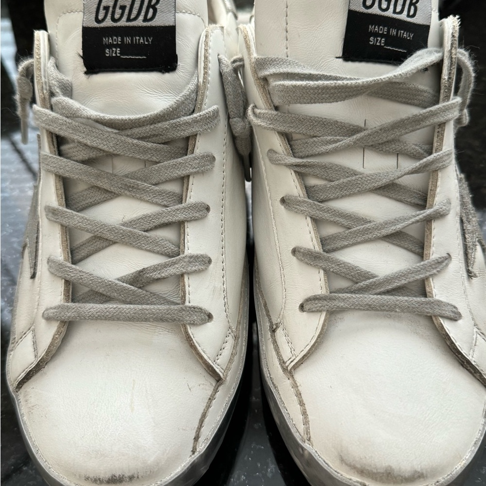 GOLDEN GOOSE WOMENS SUPERSTAR WHITE LEATHER SILVER STAR 40 WORN 1X LKNW - Picture 5 of 16